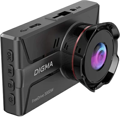 Видеорегистратор Digma FreeDrive 300DW черный 2Mpix 1440x2560 1440p 130гр.