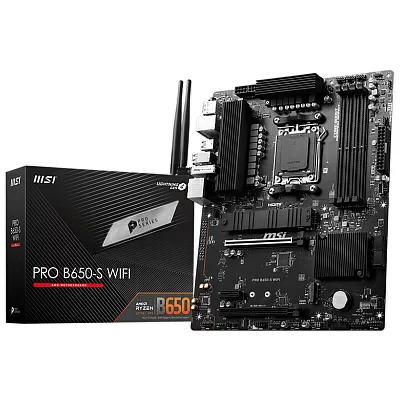Материнская плата MSI PRO B650-S WIFI SocketAM5 AMD B650 4xDDR5 ATX AC`97 8ch(7.1) 2.5Gg RAID+HDMI+DP