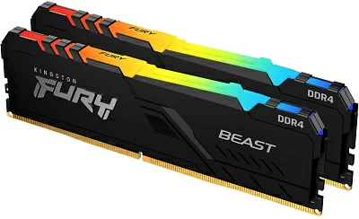 Память DDR4 2x16GB 2666MHz Kingston KF426C16BB12AK2/32 Fury Beast RGB RTL Gaming PC4-21300 CL16 DIMM 288-pin 1.2В dual rank с радиатором Ret