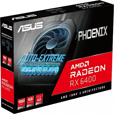 Видеокарта Asus PCI-E 4.0 PH-RX6400-4G AMD Radeon RX 6400 4Gb 64bit GDDR6 2039/16000 HDMIx1 DPx1 HDCP Ret