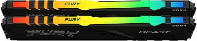 Память DDR4 2x16GB 3600MHz Kingston KF436C18BB2AK2/32 Fury Beast RGB RTL Gaming PC4-28800 CL18 DIMM 288-pin 1.35В dual rank с радиатором Ret