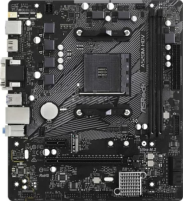 Материнская плата Asrock A520M-HDV Soc-AM4 AMD A520 2xDDR4 mATX AC`97 8ch(7.1) GbLAN RAID+VGA+DVI+HDMI