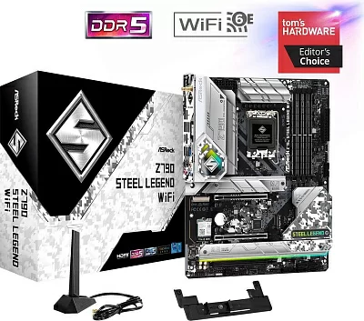 Материнская плата Asrock Z790 STEEL LEGEND WIFI Soc-1700 Intel Z790 4xDDR5 ATX AC`97 8ch(7.1) 2.5Gg RAID+HDMI+DP