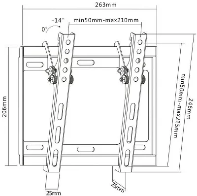 Кронштейн для телевизора Ultramounts UM831TW белый 17"-43" макс.35кг настенный наклон