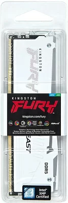 Память DDR5 32GB 6000MHz Kingston KF560C36BWEA-32 Fury Beast White Expo RGB RTL Gaming PC5-48000 CL36 DIMM 288-pin 1.35В dual rank с радиатором Ret