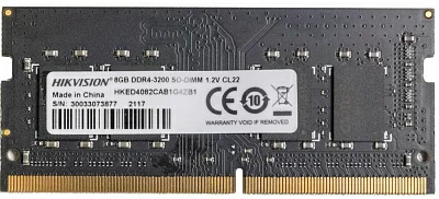 Память DDR4 8Gb 3200MHz Hikvision HKED4082CAB1G4ZB1/8G RTL PC4-25600 CL22 SO-DIMM 260-pin 1.2В Ret