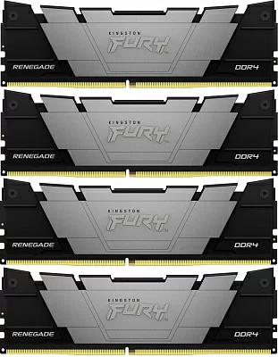 Память DDR4 4x32GB 3200MHz Kingston KF432C16RB2K4/128 Fury Renegade Black RTL Gaming PC4-25600 CL16 DIMM 288-pin 1.35В kit dual rank с радиатором Ret