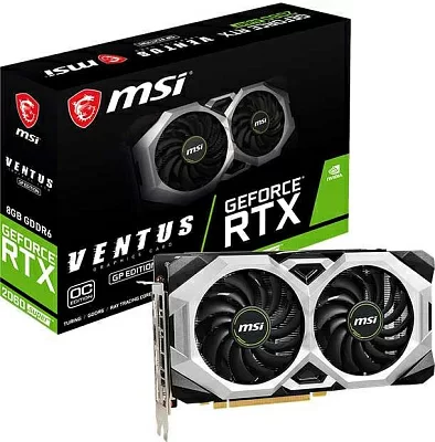 Видеокарта MSI PCI-E RTX 2060 VENTUS GP OC NVIDIA GeForce RTX 2060 6Gb 192bit GDDR6 1710/14000 HDMIx1 DPx3 HDCP Ret