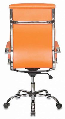 Кресло руководителя Бюрократ CH-993 оранжевый эко.кожа крестовина металл хром
