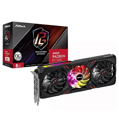 Видеокарта Asrock PCI-E 4.0 RX7600 PG 8GO AMD Radeon RX 7600 8Gb 128bit GDDR6 2355/18000 HDMIx1 DPx3 HDCP Ret