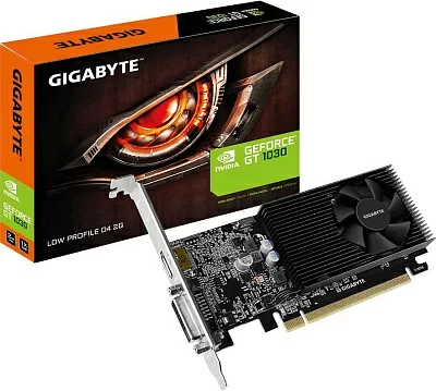 Видеокарта Gigabyte PCI-E GV-N1030D4-2GL NVIDIA GeForce GT 1030 2Gb 64bit DDR4 1177/2100 DVIx1 HDMIx1 HDCP Ret low profile