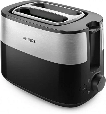 Тостер Philips HD2516 830Вт черный/стальной