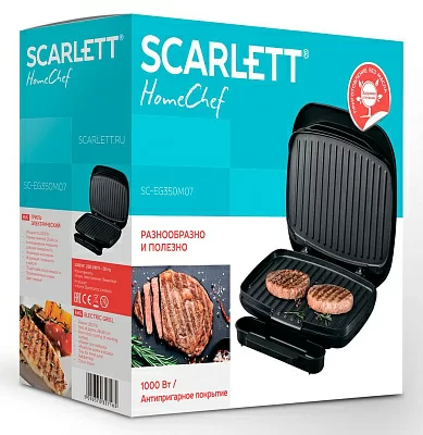 Электрогриль Scarlett HomeChef SC-EG350M07 1000Вт черный