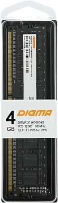 Память DDR3L 4Gb 1600MHz Digma DGMAD31600004S RTL PC3-12800 CL11 DIMM 240-pin 1.35В single rank Ret