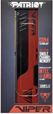 Память DDR4 8Gb 4000MHz Patriot PVE248G400C0 Viper Elite II RTL Gaming PC4-32000 CL20 DIMM 288-pin 1.4В с радиатором Ret