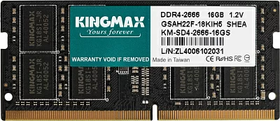 Память DDR4 16Gb 2666MHz Kingmax KM-SD4-2666-16GS RTL PC4-21300 CL19 SO-DIMM 260-pin 1.2В dual rank Ret