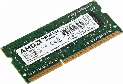 Память DDR3 4Gb 1600MHz AMD R534G1601S1S-UG RTL PC3-12800 CL11 SO-DIMM 204-pin 1.5В Ret