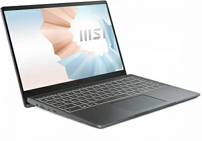 Ноутбук MSI Modern 14 B11MOU-1238RU Core i5 1155G7 16Gb SSD512Gb Intel Iris Xe graphics 14" IPS FHD (1920x1080) Windows 11 Professional dk.grey WiFi BT Cam (9S7-14D334-1238)