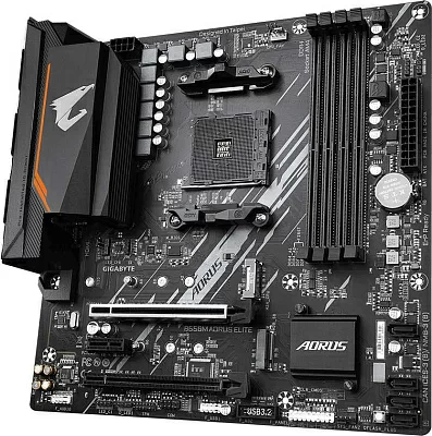 Материнская плата Gigabyte B550M AORUS ELITE Soc-AM4 AMD B550 4xDDR4 mATX AC`97 8ch(7.1) GbLAN RAID+DVI+HDMI