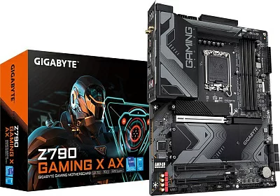 Материнская плата Gigabyte Z790 GAMING X AX Soc-1700 Intel Z790 4xDDR5 ATX AC`97 8ch(7.1) 2.5Gg RAID+HDMI+DP