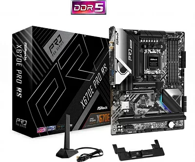 Материнская плата Asrock X670E PRO RS SocketAM5 AMD X670 4xDDR5 ATX AC`97 8ch(7.1) 2.5Gg RAID+HDMI+DP