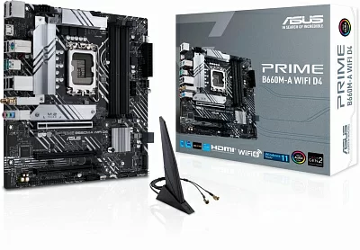 Материнская плата Asus PRIME B660M-A WIFI D4 Soc-1700 Intel B660 4xDDR4 mATX AC`97 8ch(7.1) GbLAN RAID+HDMI+DP