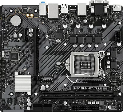 Материнская плата Asrock H510M-HDV/M.2 SE Soc-1200 Intel H470 2xDDR4 mATX AC`97 8ch(7.1) GbLAN+VGA+DVI+HDMI