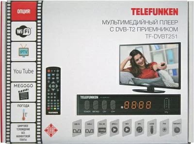 Ресивер DVB-T2 Telefunken TF-DVBT251 черный