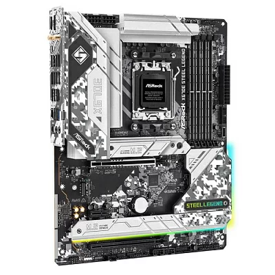 Материнская плата Asrock X670E STEEL LEGEND SocketAM5 AMD X670 4xDDR5 ATX AC`97 8ch(7.1) 1 x 2.5Gigabit + Gigabit Ethernet RAID+HDMI+DP