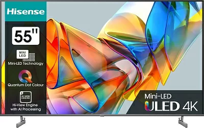 Телевизор LED Hisense 55" 55U6KQ темно-серый 4K Ultra HD 60Hz DVB-T DVB-T2 DVB-C DVB-S DVB-S2 USB WiFi Smart TV (RUS)