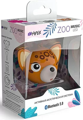 Колонка порт. Hiper Zoo Music Леопард оранжевый 3W 1.0 BT 10м 400mAh (без.бат) (H-OM4)