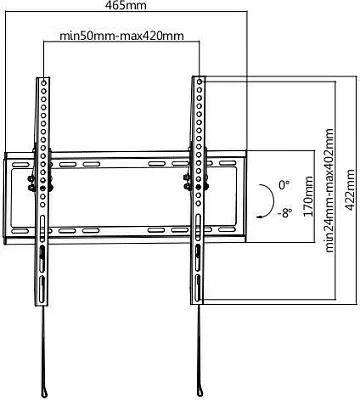 Кронштейн для телевизора Ultramounts UM832TW белый 32"-55" макс.35кг настенный наклон