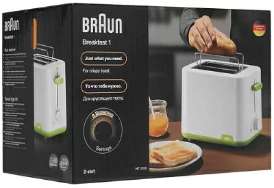 Тостер Braun HT1010GR 900Вт белый/зеленый