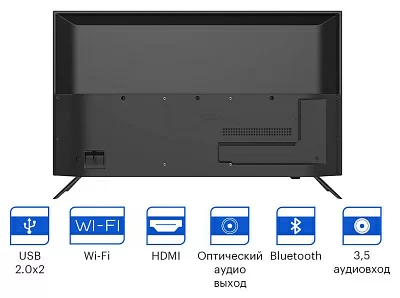 Телевизор LED Kivi 40" 40F740NB черный FULL HD 60Hz DVB-T2 DVB-C WiFi Smart TV