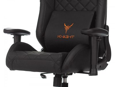 Кресло игровое Knight EXPLORE черный ромбик эко.кожа с подголов. крестовина металл
