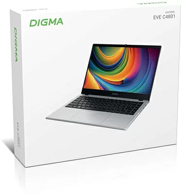 Ноутбук Digma EVE C4801 N100 8Gb SSD256Gb Intel UHD Graphics 14" IPS FHD (1920x1080) Windows 11 Professional silver WiFi BT Cam 5900mAh (DN14N1-8CXW01)