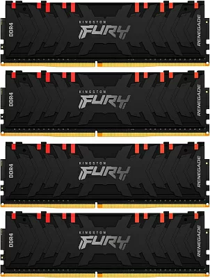 Память DDR4 4x8GB 3600MHz Kingston KF436C16RBAK4/32 Fury Renegade RGB RTL Gaming PC4-28800 CL16 DIMM 288-pin 1.35В kit single rank с радиатором Ret