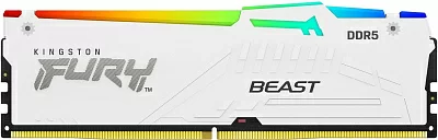 Память DDR5 32GB 5600MHz Kingston KF556C36BWEA-32 Fury Beast White Expo RGB RTL Gaming PC5-44800 CL36 DIMM 288-pin 1.25В kit single rank с радиатором Ret