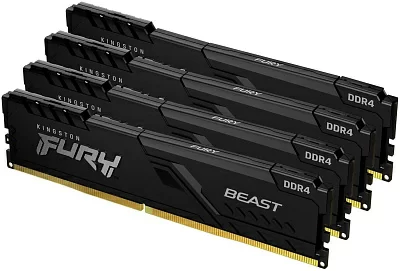 Память DDR4 4x8GB 3600MHz Kingston KF436C17BBK4/32 Fury Beast Black RTL Gaming PC4-28800 CL17 DIMM 288-pin 1.35В kit single rank с радиатором Ret