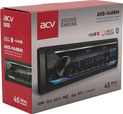 Автомагнитола ACV AVS-948BM 1DIN 4x45Вт v4.0 (40809)