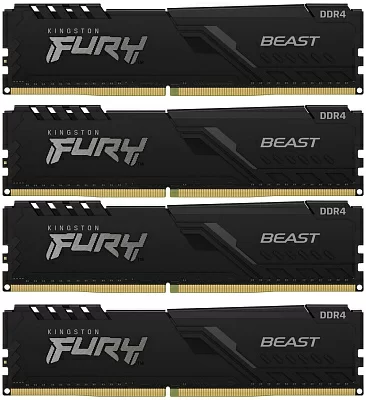 Память DDR4 4x8GB 3600MHz Kingston KF436C17BBK4/32 Fury Beast Black RTL Gaming PC4-28800 CL17 DIMM 288-pin 1.35В kit single rank с радиатором Ret