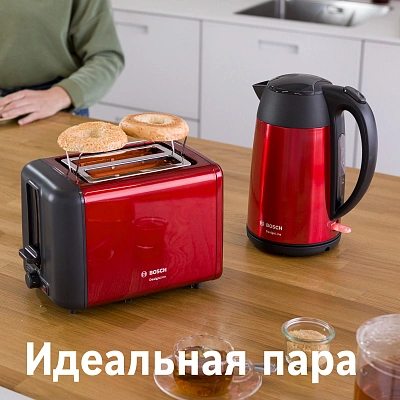 Тостер Bosch TAT3P424 970Вт красный/черный