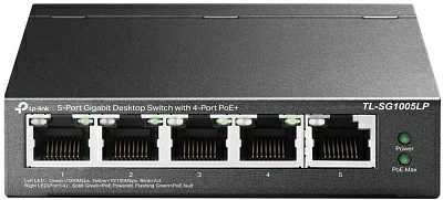 Коммутатор TP-Link TL-SG1005LP (L2) 5x1Гбит/с 4PoE+ 40W неуправляемый